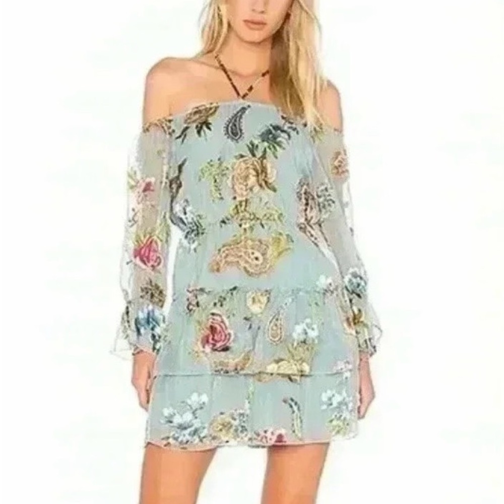 Alice + Olivia Blue Floral Mini Dress